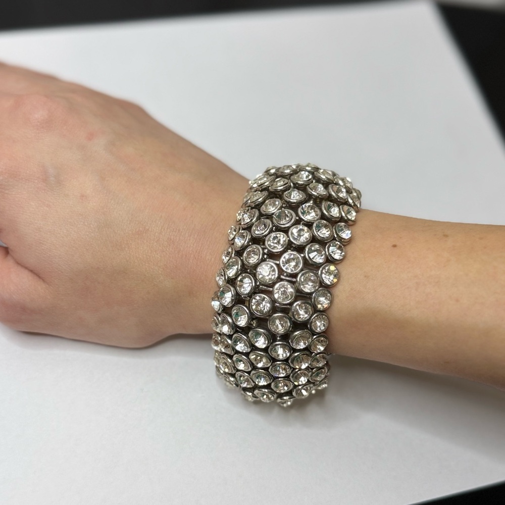 Stretchy Cuff Rhinestone Bracelet • Pageant Jewelry